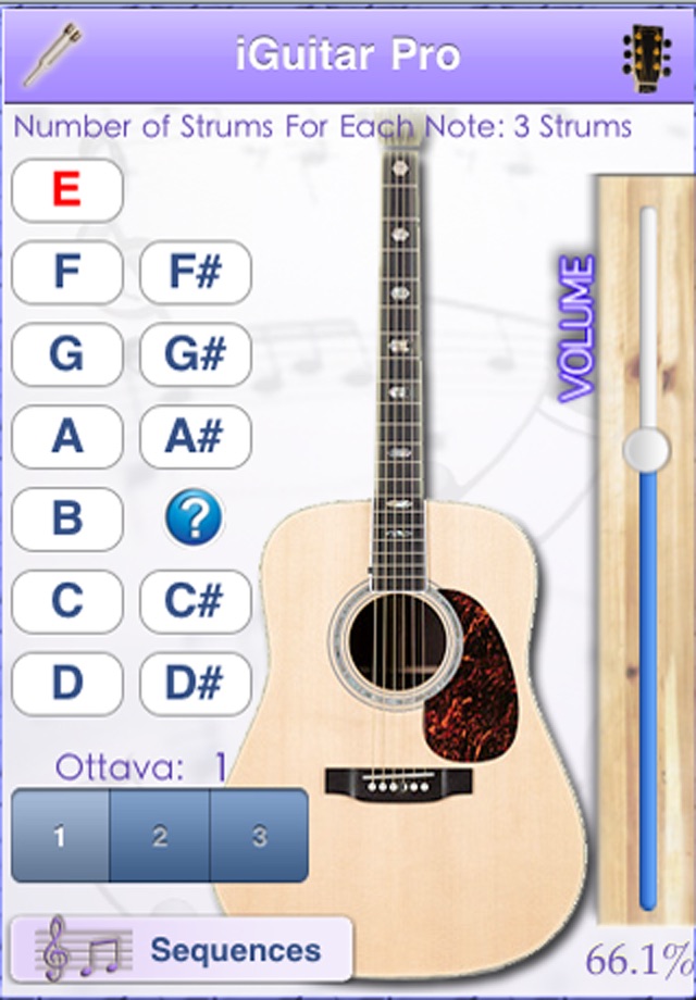 i Diapason Pro / i Guitar Pro - Tune your instrument by ear with a tuning fork or a guitar screenshot 2