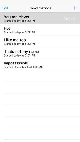 Скриншот Cleverbot на iPhone 4