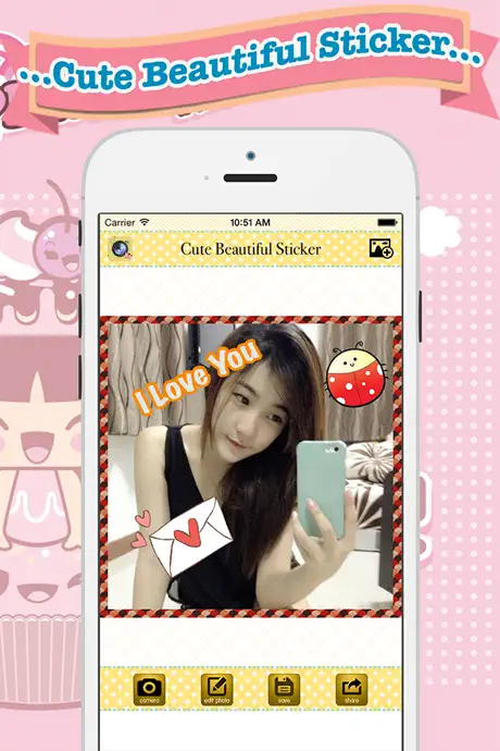Schattig Beautiful Sticker - foto-editor,filters,effecten,camera