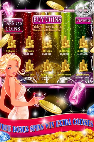 Monte Carlo Double Diamonds Slots FREE- Win Mega Bonus Game in screenshot 2
