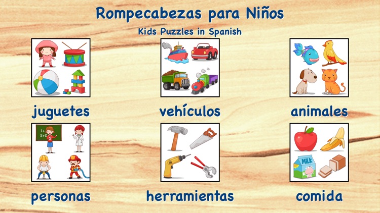 Kids Puzzles in Spanish: First Words