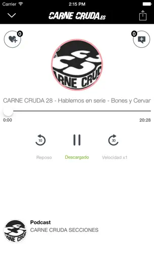 Captura de pantalla de Carne Cruda en iPhone 4
