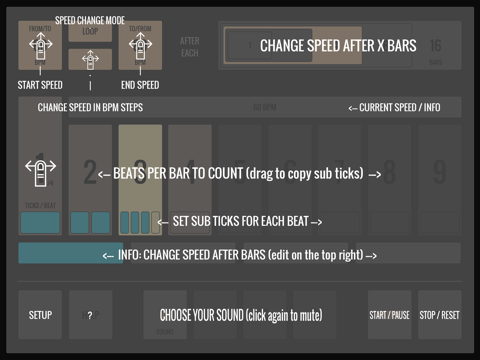 Metronom - The groovy Speed and Rhythm Trainer iPad screenshot 2 - Music app