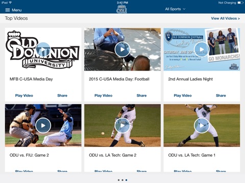 ODU Sports iPad 2015 screenshot 2