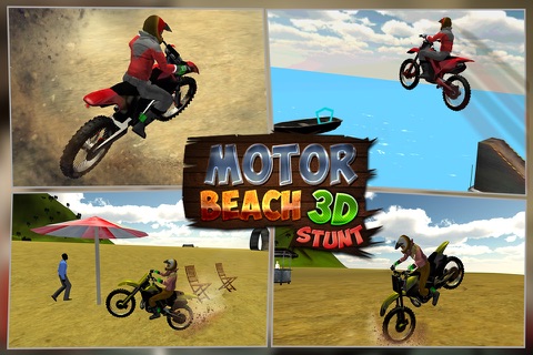 Crazy Motorcycle Beach Stunt Jumps 3D screenshot 2