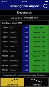 Flight Board - Birmingham Airport (BHX) screenshot #1 for iPhone