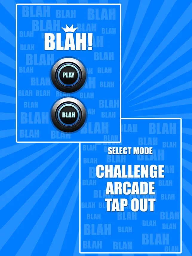 Blah Button Faster Fingers First, game for IOS