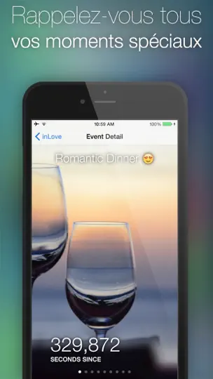 Capture d'écran de InLove - App Pour Deux : Compte à Rebours D'événement, Journal Intime, Conversation Privée, Rendez-vous Et Flirt Pour Les Couples Amoureux sur iPhone 4