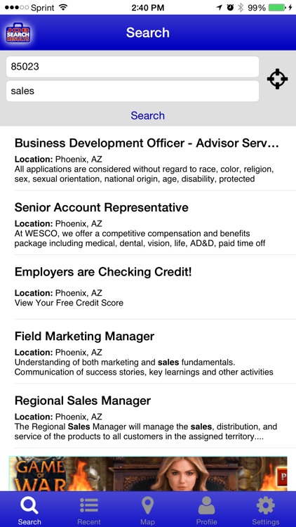 Job Search Results