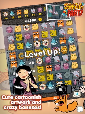 Screenshot #2 for Safari Party - Match3 Puzzle Game with Multiplayer