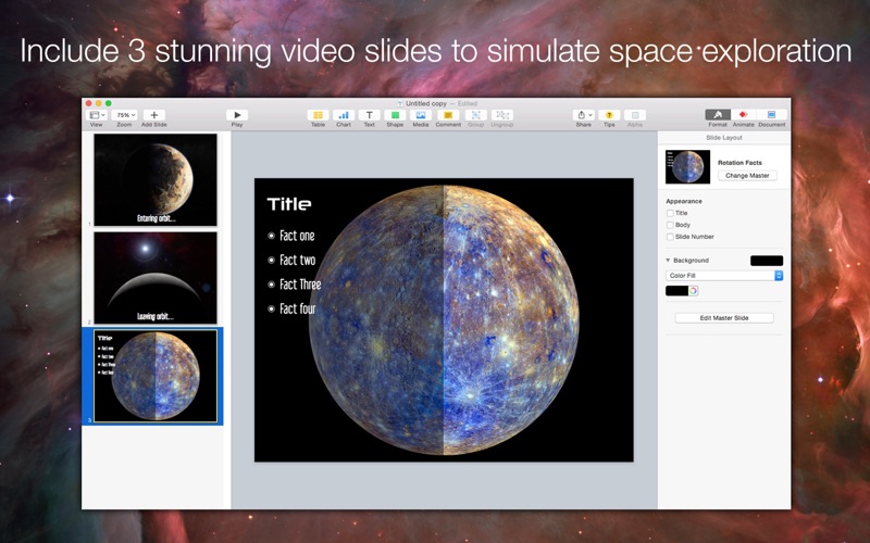 A Plus Keynote templates Astronomy thumbnail 3