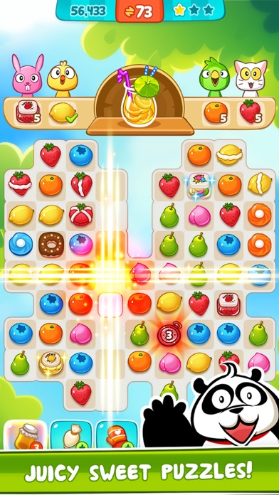 Panda Juice - matching 3 fruit puzzle adventureのおすすめ画像4