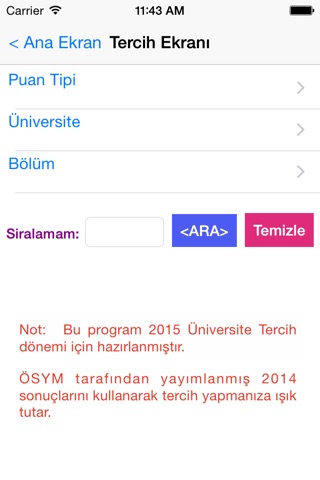 Üniversite Tercih screenshot 2