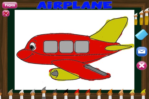 Airplanes and Trains Coloring Book - Art Plane and Friends: FREE App for Children screenshot 4