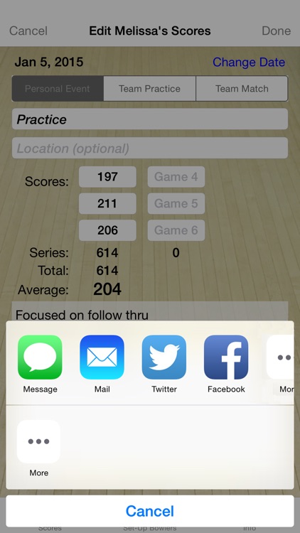 Bowling Score Averages