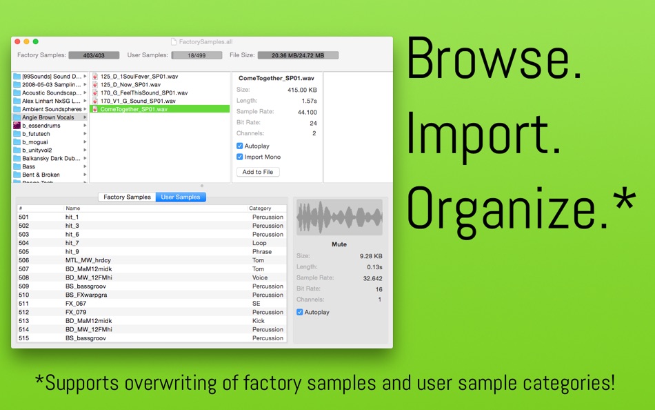 Sample Manager for Electribe Sampler (macOS) Oleh: Ingolf Koch Sample Manager for Electribe Sampler (macOS) Oleh: Ingolf Koch