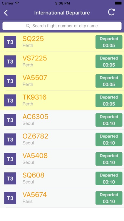 Changi Airport Flight Status