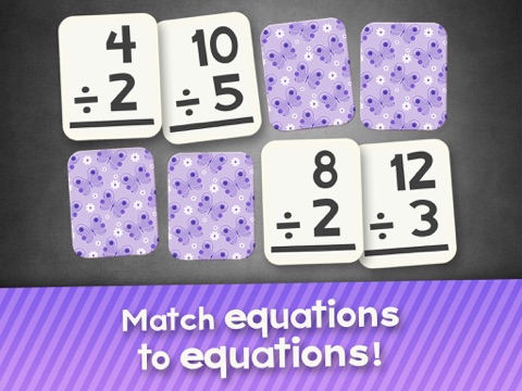 Division Flashcard Match Games for Kids in 2nd, 3rd and 4th Grade Learning Flash Cards Free iPad screenshot 4 - Education app