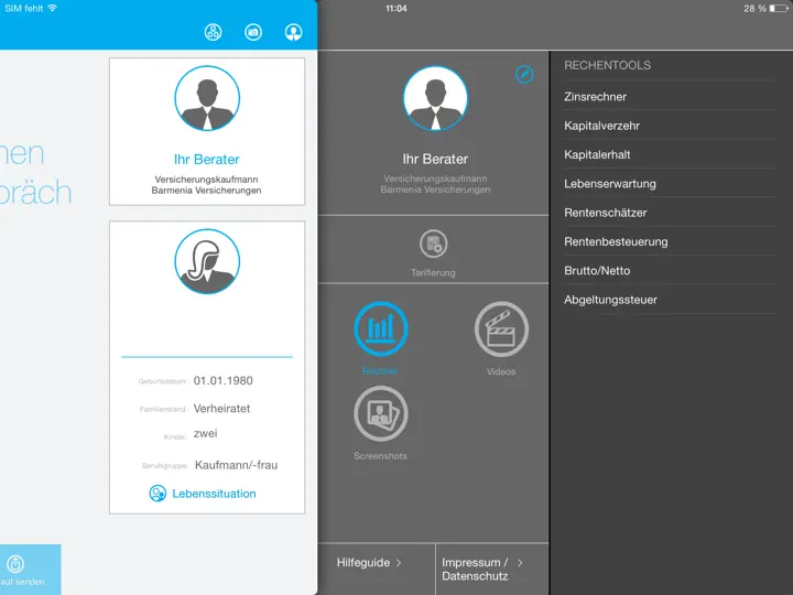 Screenshot von Barmenia LebensChecker auf dem iPhone 4