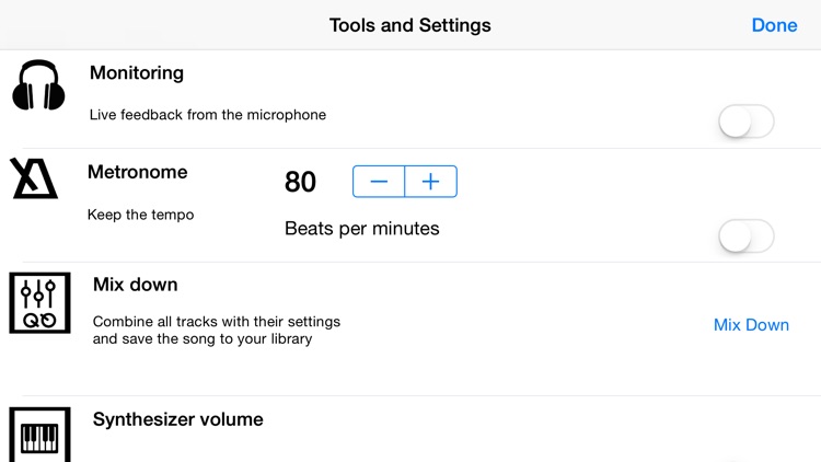 4 Tracks Audio Recorder