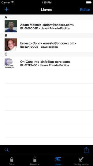 Captura de pantalla de SecuMail en iPhone 2