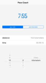 Pace Coach Free Pace Calculator screenshot