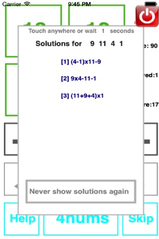 4 Numbers math practice screenshot 3