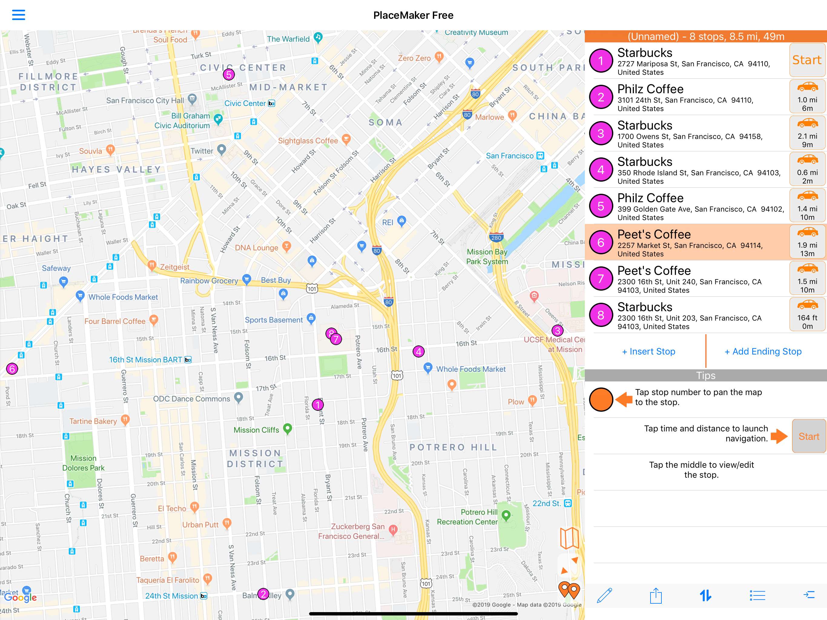 PlaceMaker Route Planner