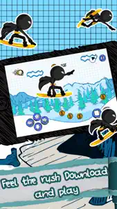 A Superhero Stickman Run - Amazing Mountain Snowboard Racer screenshot #4 for iPhone