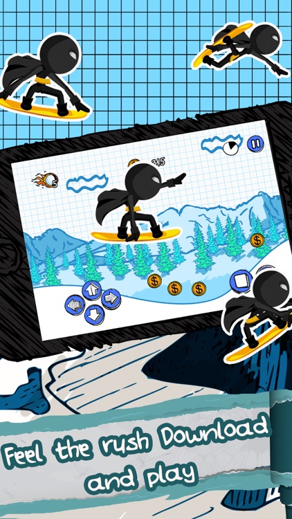 A Superhero Stickman Run - Amazing Mountain Snowboard Racer screenshot-3