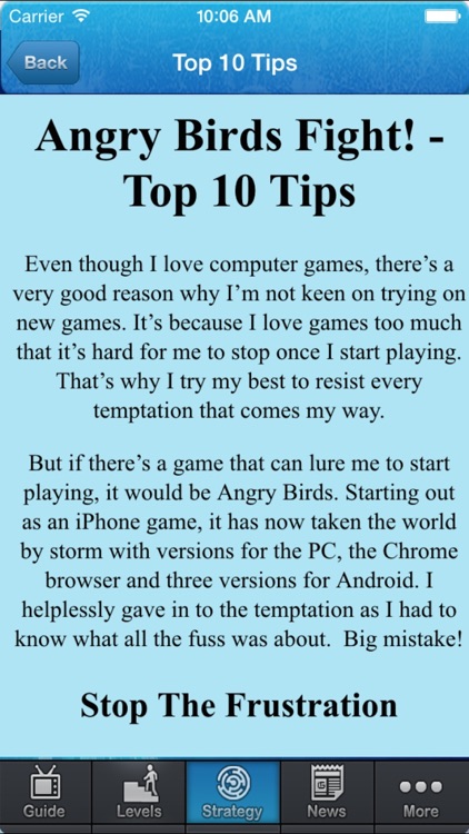 Guide for Angry Bird Fight!