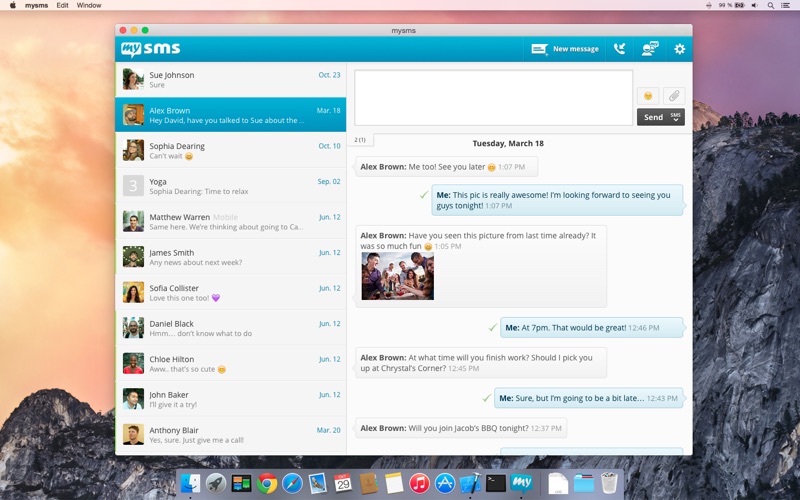Screenshot #1 pour mysms - Envoyer des SMS &Sync