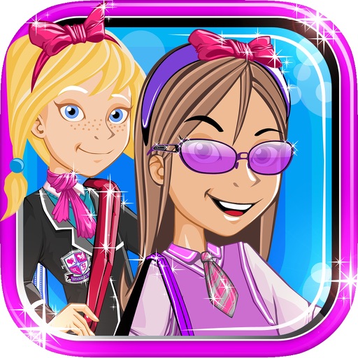 Izzy And Friends Girl Fashion Story- Sparkles High School Uniform Glam Dress Up Free Game Icon