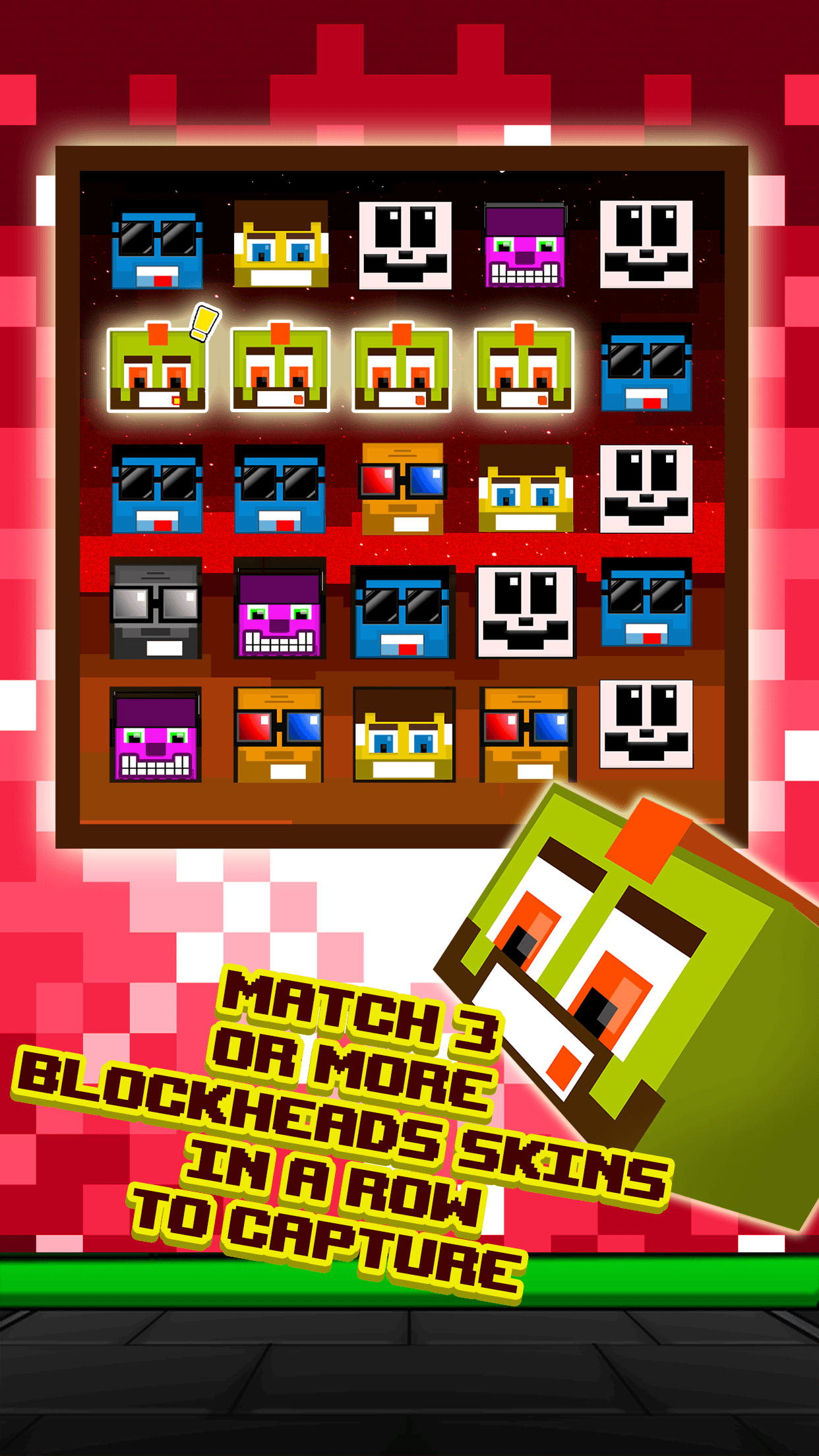 Action Craft Mini Blockheads Match 3 Skins Survival Game screenshot 2