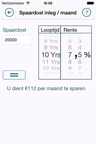 Spaar Calculator - De complete tool voor al uw rendement berekeningen screenshot 3