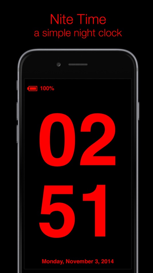 #1. Nite Time - a simple night clock for your nightstand with flashlight (iOS) 由: Nick Fanger