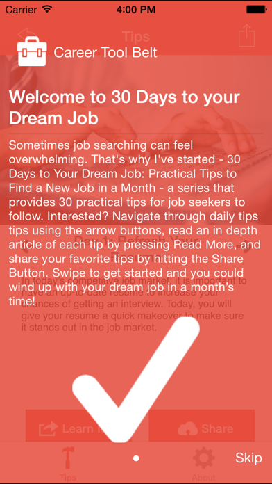 Screenshot #1 pour The Career Tool Belt - 30 Days to Your Dream Job by Alison Doyle