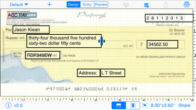 Screenshot #1 pour Print Cheque Lite