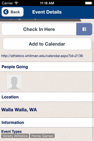 Whitman College Events screenshot 4