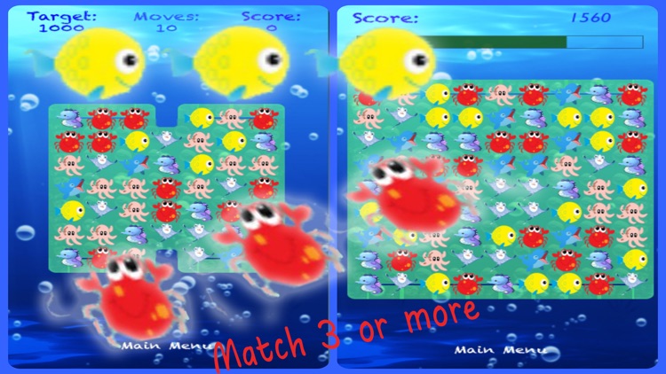Underwater Matching game - Summer sea crush party