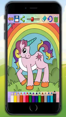 Game screenshot Unicorns and ponies - drawings to paint and coloring book mod apk