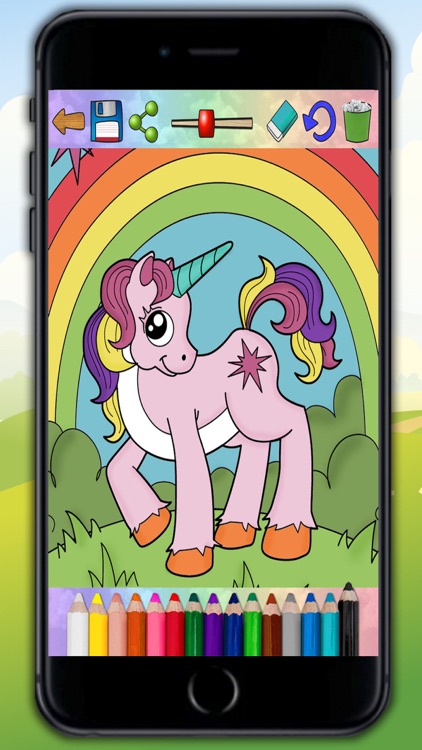 Unicorns and ponies - drawings to paint and coloring book