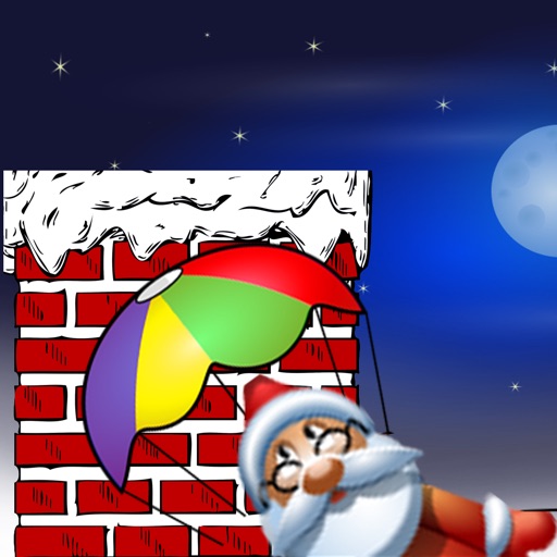 Santa Claus Chimney Parachute Ride - don’t crash on the walls iOS App