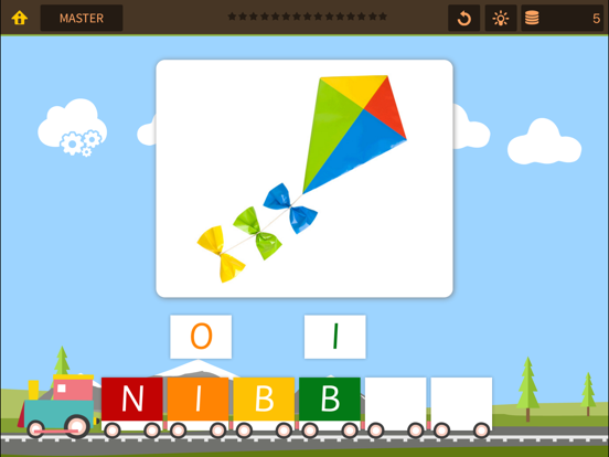 Treno di parole – Giochi di spelling bee e puzzle cerca la parola per bambini iPad screenshot