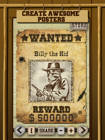 Screenshot #1 for Wild West Wanted Poster Maker - Make Your Own Wild West Outlaw Photo Mug Shots
