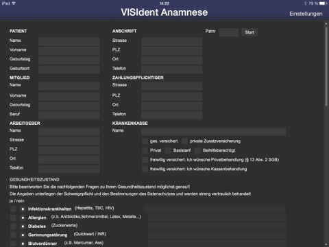 VISIdent Anamnese screenshot 2