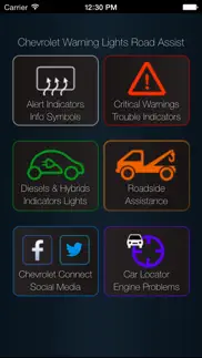 app for chevrolet cars - chevrolet warning lights & road assistance - car locator iphone screenshot 1