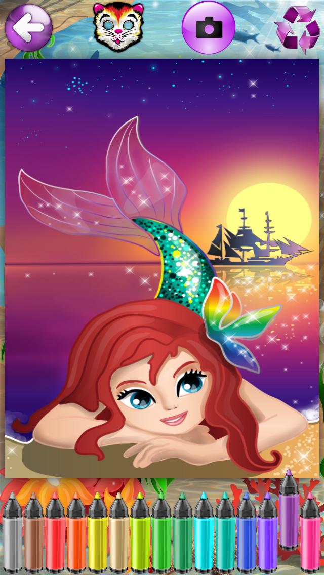Mermaid Princess Coloring Pages for Girls and Games for Ltttle Kids Screenshot