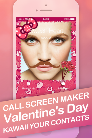 Call Screen Maker Pro - Pink Valentine's Day Special for iOS 8 screenshot 4