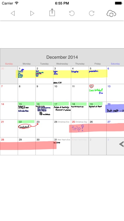 PolyCalendar 2015 - Schedule and Handwriting -
